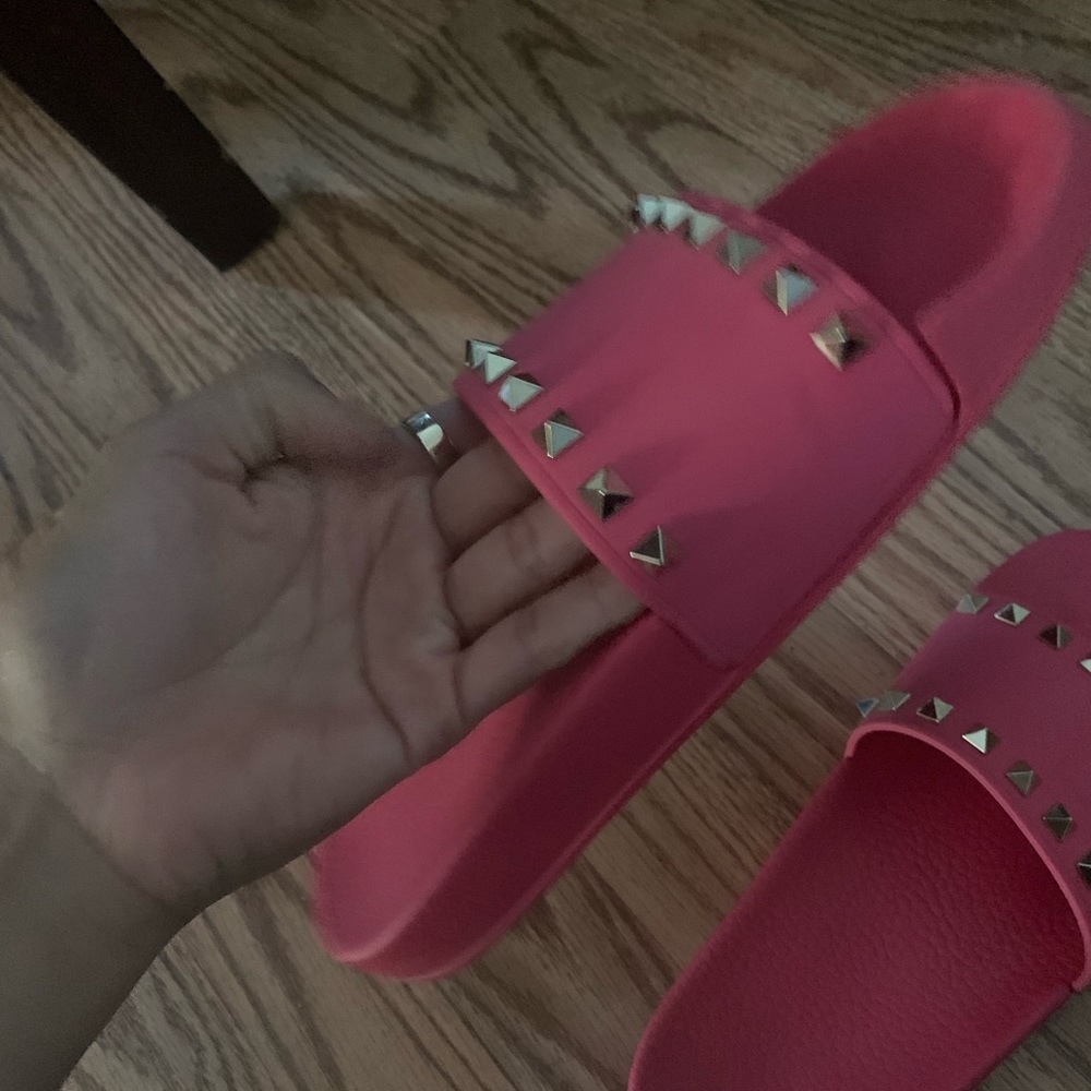 Valentino Garavani Pink Studded Sandals - Picture 4 of 5
